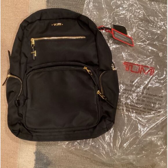 Brand new TUMI /Voyageur Carson Backpack Black/Gold Hardware - Picture 7 of 7